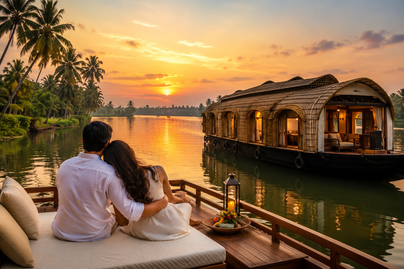 Kerala Honeymoon Holiday Packages with Private Houseboat Stay